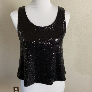 Flawless Black Sequin Top Size Small
